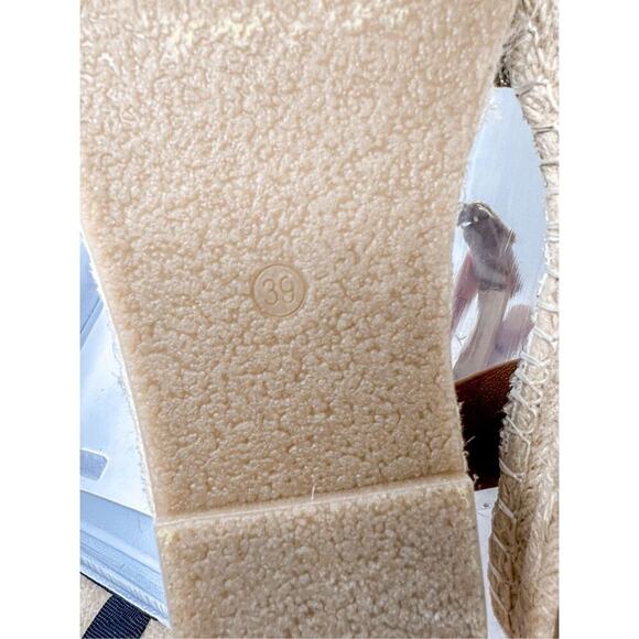 NEW H&M Platform Espadrilles Sparkling Sandals Brown Cream US Size 8 Size 39 - Picture 9 of 11
